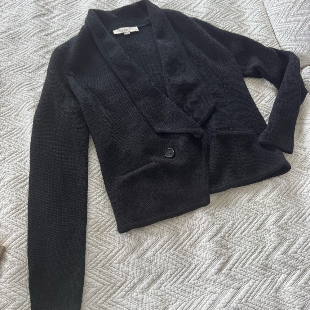 LOFT Black Sweater Blazer SP